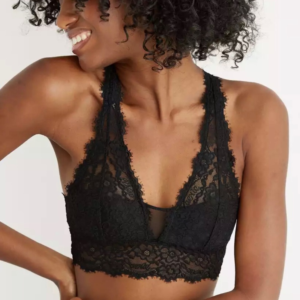 Aerie eyelash lace plunge bralette M DD